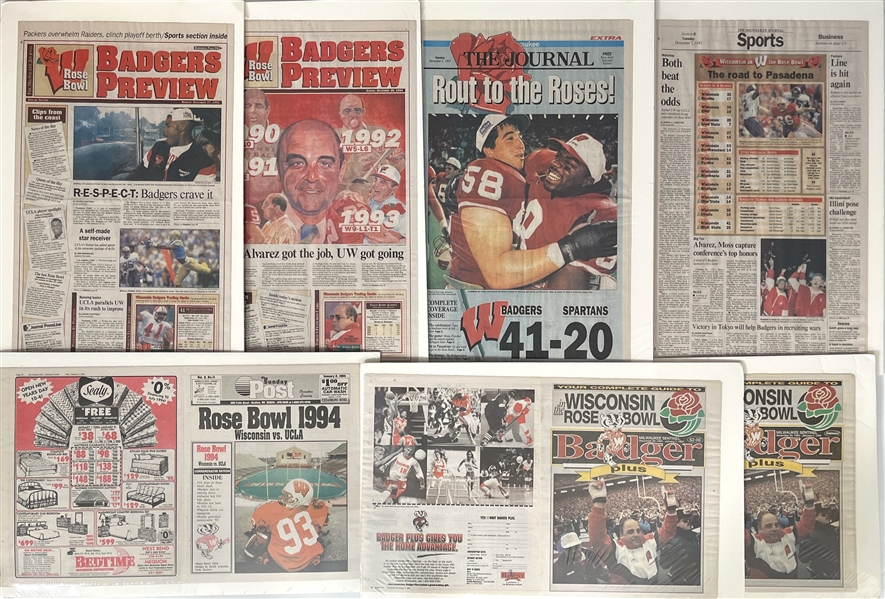 1994 WI Badgers Rose Bowl Milwaukee Journal Newspapers (Lot of 26)