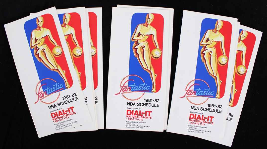 1981-82 Fantastic NBA Schedule Compliments of Dial-It National Sports (Lot of 12)