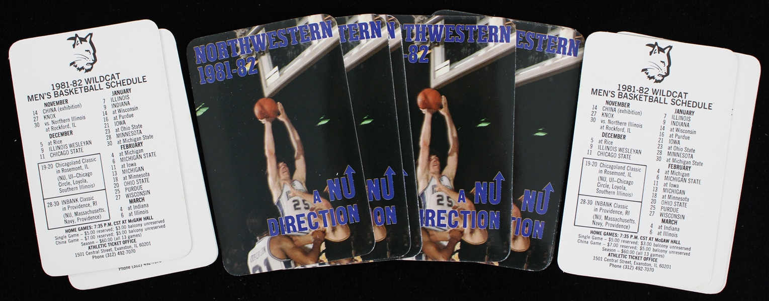 1981-82 Northwestern University Basketball Pocket Card Schedules (Lot of 18)