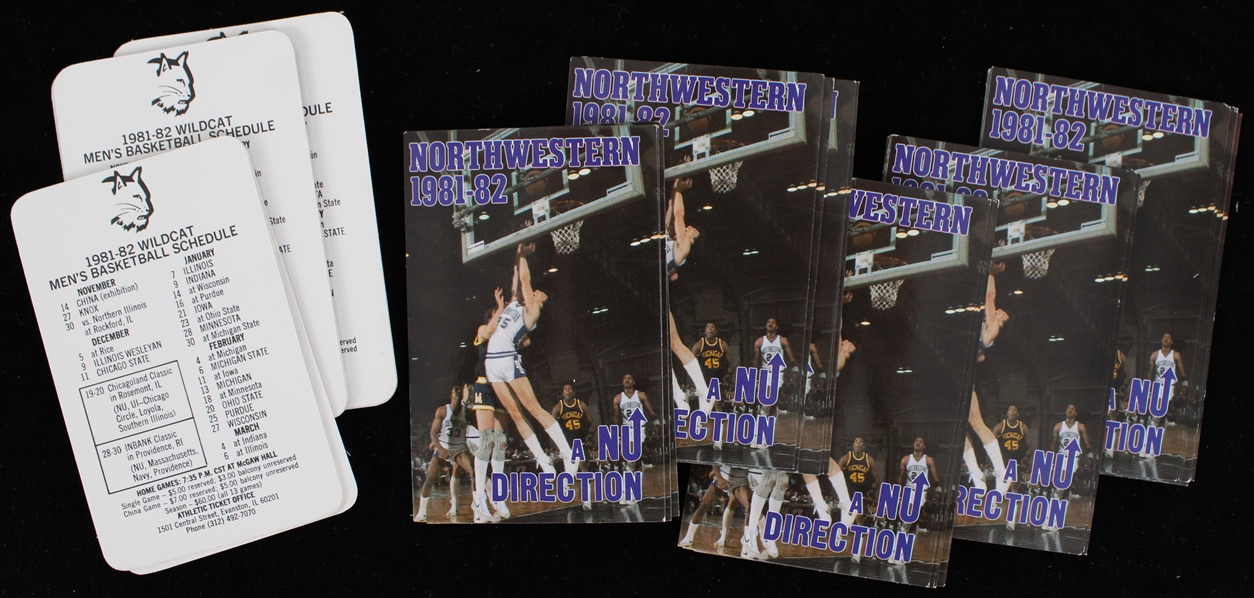 1981-82 Northwestern University Mens Basketball Pocket Schedule Cards (Lot of 41)