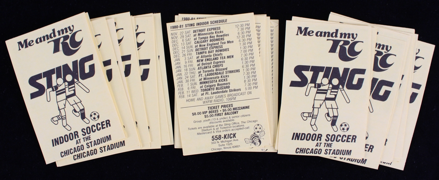 1980-81 Chicago Sting Indoor Soccer Pocket Schedules (Lot of 40)