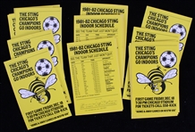 1981-82 Chicago Sting Indoor Soccer Pocket Schedules (Lot of 22)