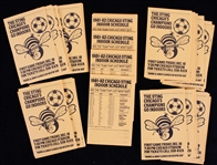 1981-82 Chicago Sting Indoor Soccer Pocket Schedules (Lot of 80+)