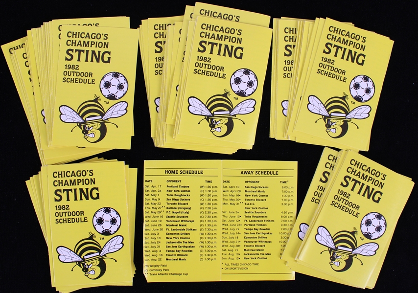 1982 Chicago Sting Outdoor Pocket Schedules (Lot of 75+)
