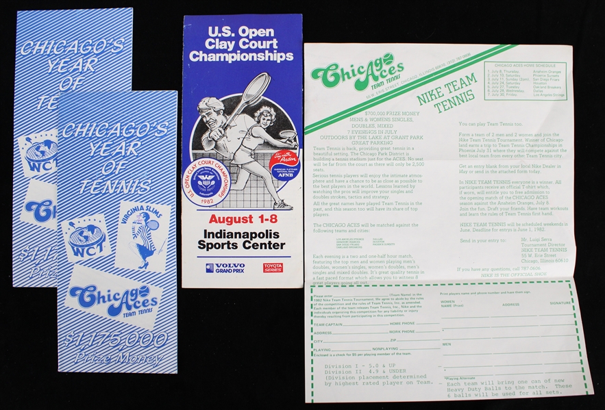1982 Chicago Tennis and U.S Open Clay Court Championship Ticket Order Forms (Lot of 4)
