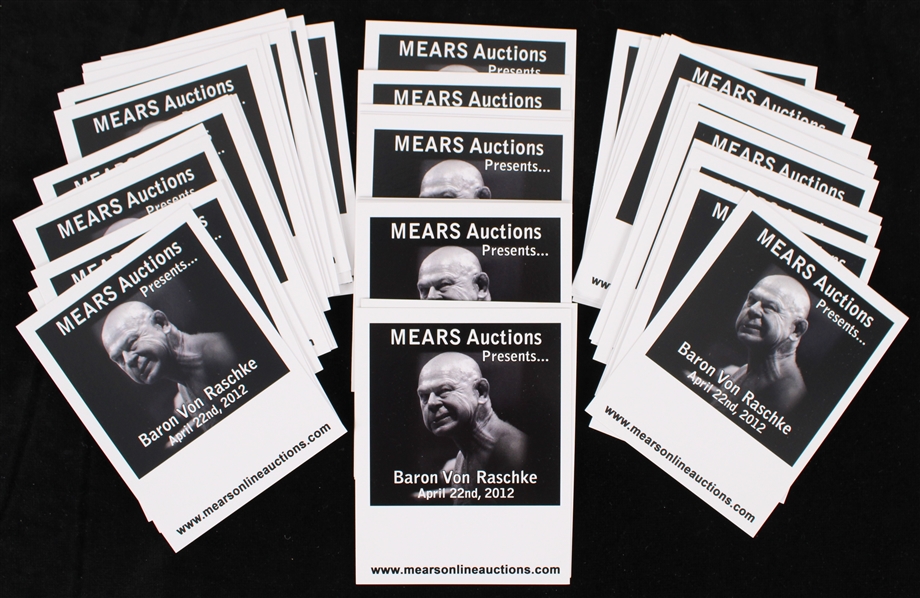 2012 Baron Von Raschke 4.25"x5.5" Unsigned B&W Photo Cards (Lot of 45)