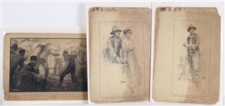 1911 TD Skidmore Original Art Collection - Lot of 3