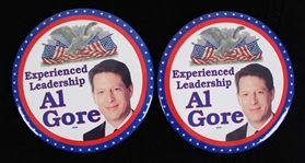 1990s-2000s Al Gore 9" Pushback Buttons (Lot of 2)