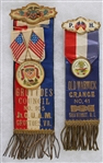 1920s Junior Order United American Mechanics & Patrons of Husbandry Ribbons - Lot of 2