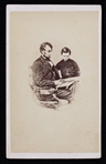 1880s Abraham Lincoln With Child 2.5"x4"  CDV B&W Photo (Blank Back)