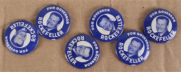 1960s Nelson Rockefeller For Governor 1" Pinback Buttons - Lot of 6