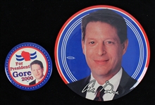 2000 Al Gore Presidential Campaign Pinback Buttons - Lot of 2