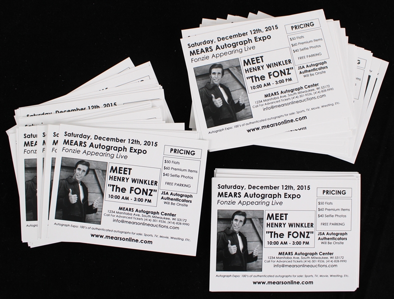 2015 Henry Winkler "The Fonz" Appearance 4"x5" Flyers (Lot of 70+)