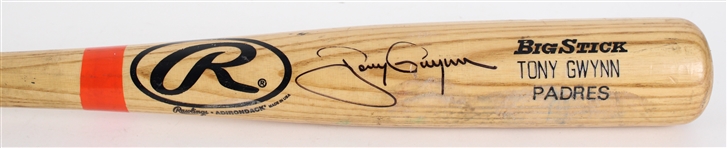1999 Tony Gwynn San Diego Padres Signed Rawlings Adirondack Professional Model Game Used Bat (MEARS A9 / JSA)