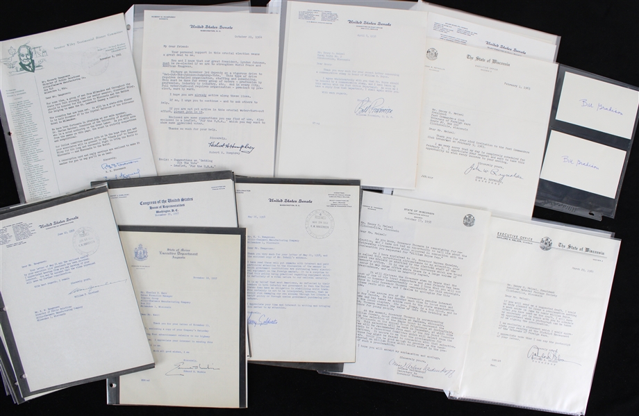 1940s-90s Politicians Signed Photos Correspondence & Index Card Collection - Lot of 150+