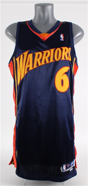 2003-04 Avery Johnson Golden State Warriors Game Worn Road Jersey (MEARS LOA)