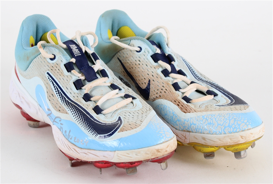 2024 Ronald Acuna Jr. Atlanta Braves Nike Game Worn Cleats (MEARS LOA / JSA / Game Used Gamers COA)