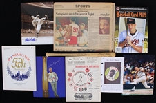1970s-2000s Bob Uecker & Bob Feller Signed Photos, Luis Tiant Signed Pepsi Disc, 1970 Orioles Multi Signed Program & More (Lot of 9)(JSA)