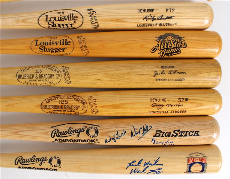 1970s-2000s Baseball Bat Collection - Lot of 7 w/ 2 Signed Including Wade Boggs & Will Clark / George Kell Dual Signed (JSA)