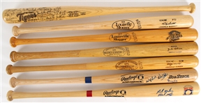 1970's-2000's Baseball Bat Collection - Lot of 7 w/ 2 Signed Including Wade Boggs & Will Clark / George Kell Dual Signed (JSA)