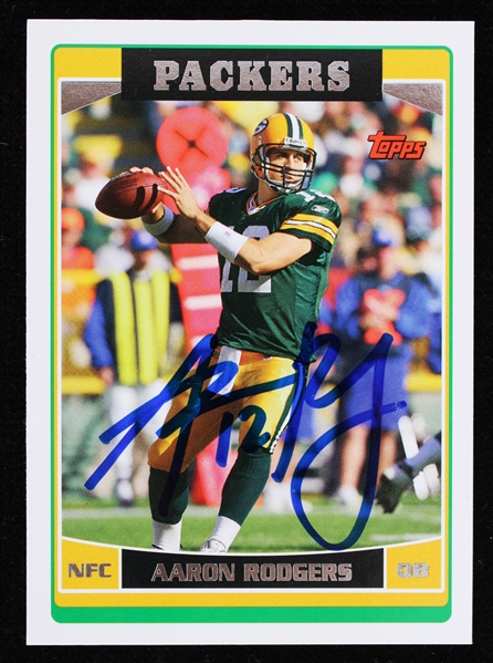 2006 Aaron Rodgers Green Bay Packers Signed Topps #84 Football Trading Card (JSA)