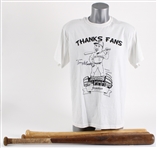 1960s-2000s Tommy Watkins Rochester Red Wings Signed T-Shirt, Ken Gerhart Signed Bat & more (Lot of 4)*JSA* 