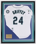 1989-99 Ken Griffey Jr Seattle Mariners Signed 35x43 Framed Jersey (Upper Deck COA)