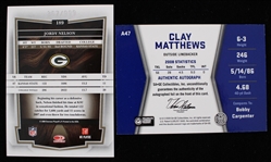 2008-09 Clay Matthews Green Bay Packers Signed Trading Cards (Lot of 2)