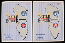 1991 Milwaukee Brewers vs Chicago Cubs Battle of the Border Scorecards (Lot of 2)