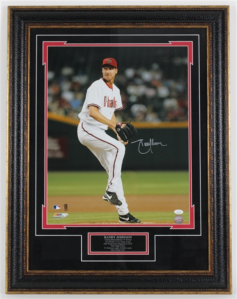 2007 Randy Johnson Arizona Diamondbacks Signed 24x32 Framed Photo *JSA* 