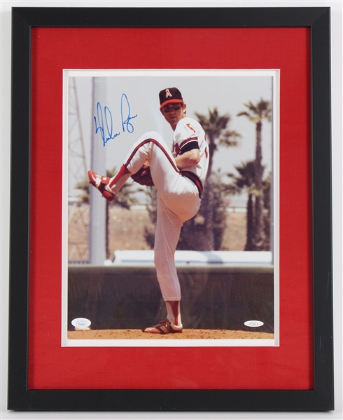 1972-79 Nolan Ryan California Angels Signed 17x21 Framed Photo *JSA*