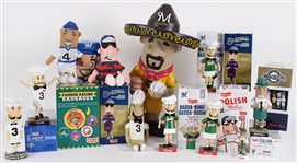 2000-2010s Milwaukee Brewers Racing Sausages Bobbleheads, Plush & 19" Rare Chorizo (Lot of 20)