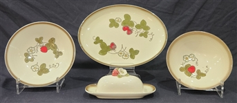 Vintage Strawberry Pattern Metlox Poppytrail Dishware (Lot of 4)