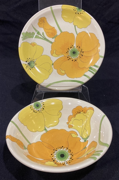 Vintage Wild Poppy Pattern Metlox Poppytrail Dishware (Lot of 2)