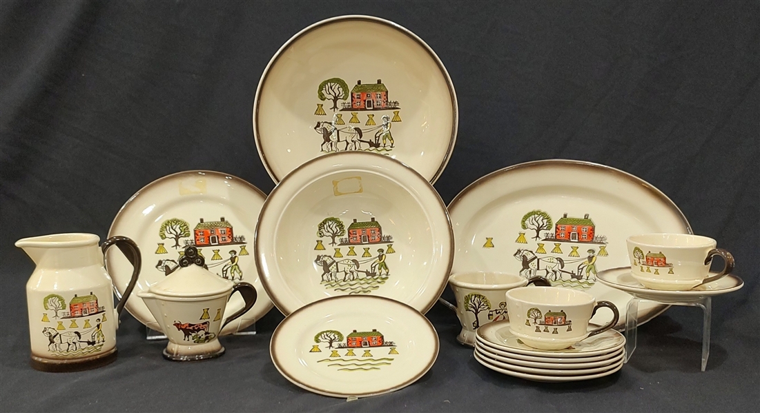 Vintage Colonial Heritage Metlox Poppytrail Dishware (Lot of 16)