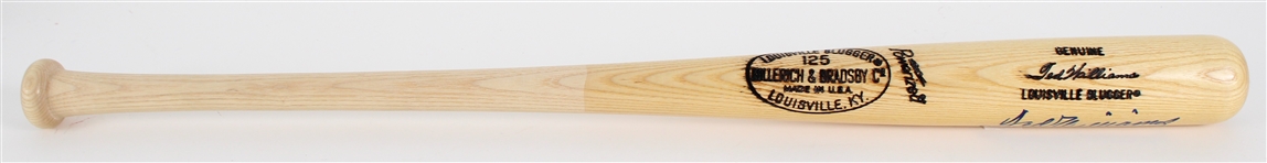 1990's Ted Williams Boston Red Sox Signed H&B Louisville Slugger Baseball Bat (JSA)