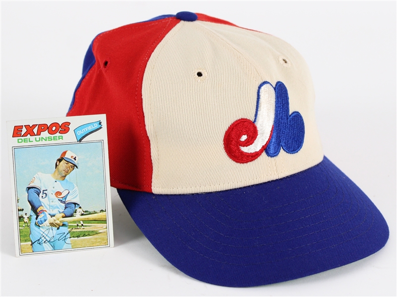 1976 Del Unser Montreal Expos Signed Professional Model Cap (MEARS LOA / JSA)