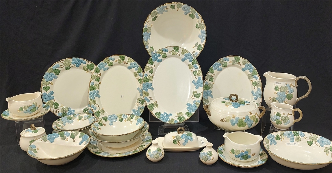 Vintage Sculpted Grape Pattern Metlox Poppytrail Dishware (Lot of 21)
