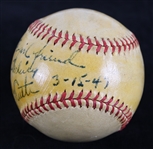 1947 Babe Ruth New York Yankees Signed & Inscribed To My Little Girlfriend OAL Harridge Baseball *Full JSA Letter*