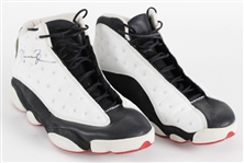 1997-98 Michael Jordan Chicago Bulls Nike Air Jordan XIII Game Worn Sneakers w/ Clubhouse Signature (MEARS LOA) 
