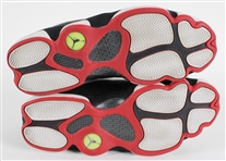 1997-98 Michael Jordan Chicago Bulls Nike Air Jordan XIII Game Worn Sneakers w/ Clubhouse Signature (MEARS LOA) 