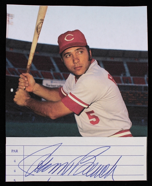 1967-83 Johnny Bench Cincinnati Reds Signed 4x5 Cut (JSA)