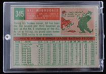 1959 Gil McDougald NY Yankees Signed Topps #345 Card (JSA) 