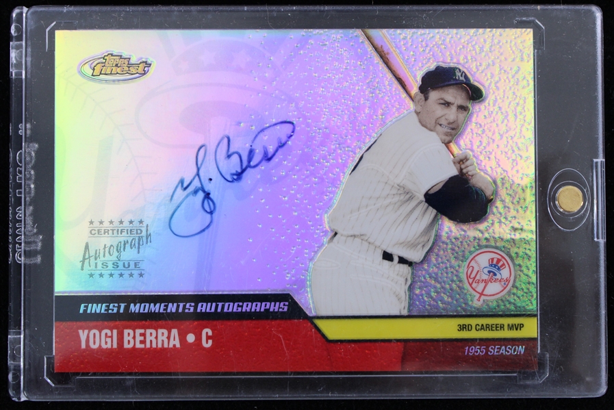 2002 Yogi Berra NY Yankees Signed Topps Finest Card (JSA) 