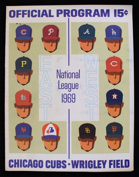 1969 Chicago Cubs vs Atlanta Braves Wrigley Field Official Program 