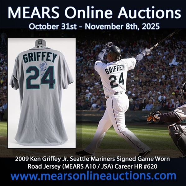 2009 Ken Griffey Jr. Seattle Mariners Signed Game Worn Road Jersey (MEARS A10 / JSA) Career HR #620 