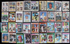 1970s-90s Baseball Trading Cards - Lot of 90+ w/ Numerous Hall of Famers & Stars