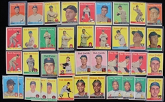 1958 Topps Baseball Trading Cards - Lot of 350+ w/ Numerous Hall of Famers & Stars