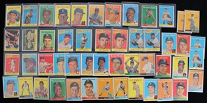 1958 Topps Baseball Trading Cards - Lot of 350+ w/ Numerous Hall of Famers & Stars