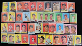 1958 Topps Baseball Trading Cards - Lot of 350+ w/ Numerous Hall of Famers & Stars
